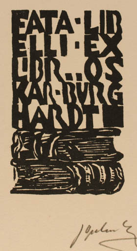 Exlibris by Georg Opdenberg from Germany for Oskar Burgrhardt - Book 