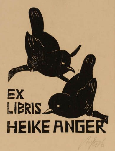 Exlibris by Karl Heinz Anger from Germany for Heike Anger - Fauna Bird 