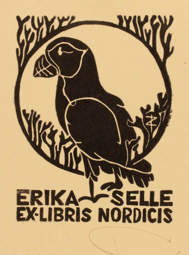 Exlibris by Zbigniew Jozwik from Poland for Erika Selle - Bird 