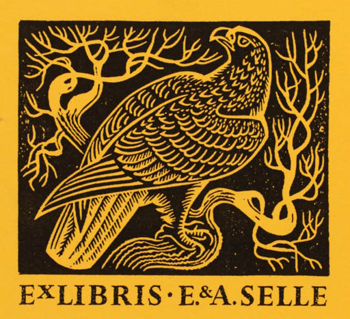 Exlibris by Oleg Otroschko from Russia for Erika & Andreas Selle - Bird 