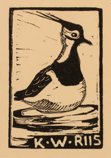 Exlibris by Leif Rydeng from Denmark for Kaj Welsch Riis - Bird 