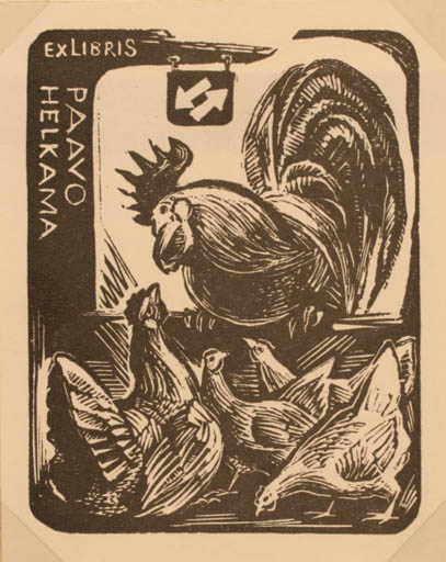 Exlibris by Emil Kotrba from Czechoslovakia for Paavo Helkama - Bird 