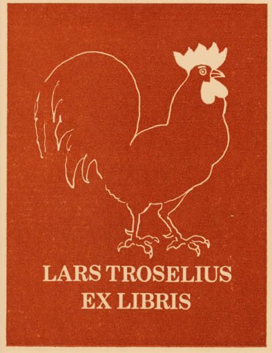Exlibris by Lennart Forsborg from Denmark for Lars Troselius - Bird 