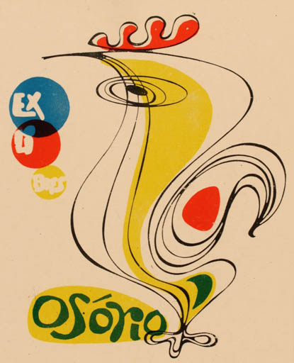 Exlibris by Eduardo Dias Ferreira from Portugal for Gouveia Osorio - Bird 