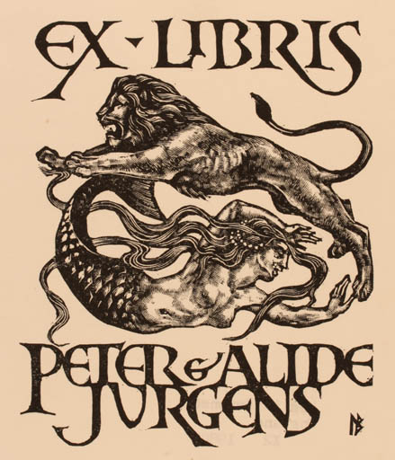 Exlibris by Leslie Benenson from Great Britain for Peter & Alide Jürgens - Mermaid 