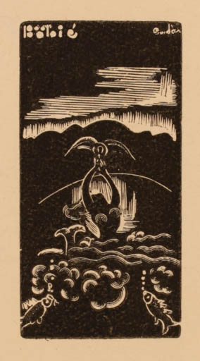 Exlibris by F Bardos from Hungary for ? ? - Mermaid 