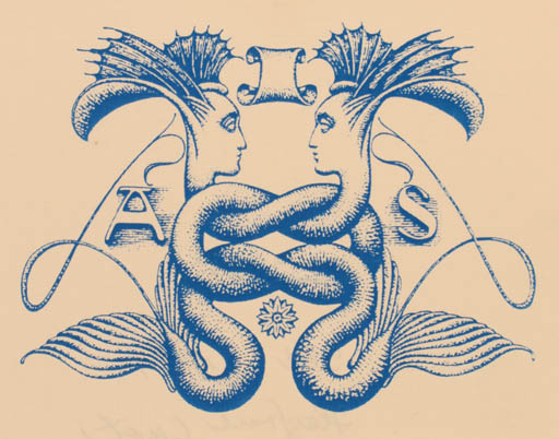 Exlibris by W. N. Chishnjak from Russia for Andreas Selle - Mermaid 