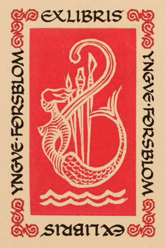 Exlibris by Yngve Forsblom from Sweden for Yngve Forsblom - Mermaid 