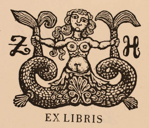 Exlibris by Zdenek Mezl from Czechoslovakia for ? ? - Mermaid 