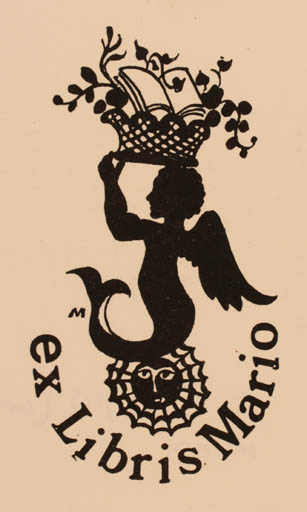 Exlibris by S Michajlov from Russia for Mario de Filippis - Mermaid 