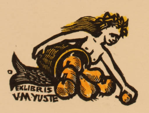 Exlibris by Herbert S. Ott from Germany for V.M. Yuste - Mermaid 