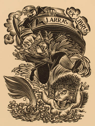 Exlibris by Hedvig Pauwels from Belgium for Jef Arras - Mermaid 