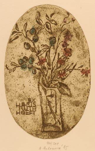 Exlibris by Alena Antonova from Czechoslovakia for Ruth Hoefit - Flora 