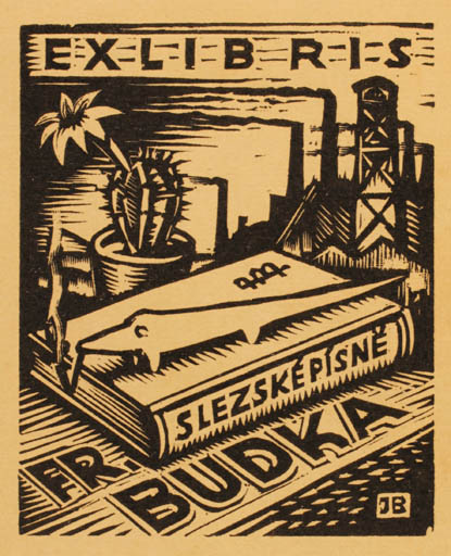 Exlibris by Jaro Beran from Czechoslovakia for Fr Budka - Book Technology 