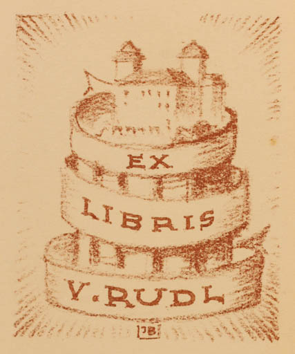 Exlibris by Jaro Beran from Czechoslovakia for Vaclav Rudl - Castle/Palace 