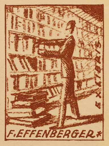 Exlibris by Jaro Beran from Czechoslovakia for F Effenberger - Book Man 