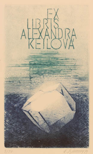 Exlibris by Alena Bilková from Czechoslovakia for Alexandra Keliová - Abstract 