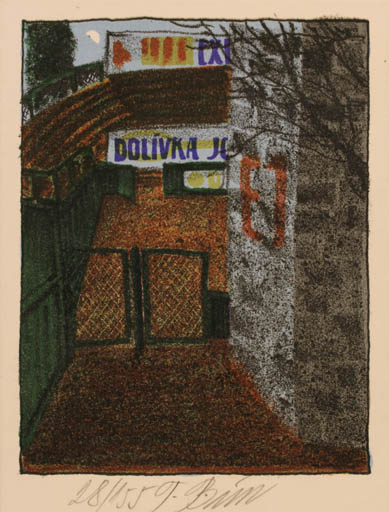 Exlibris by Thomas Bim from Czechoslovakia for Josef Dolivka - City 