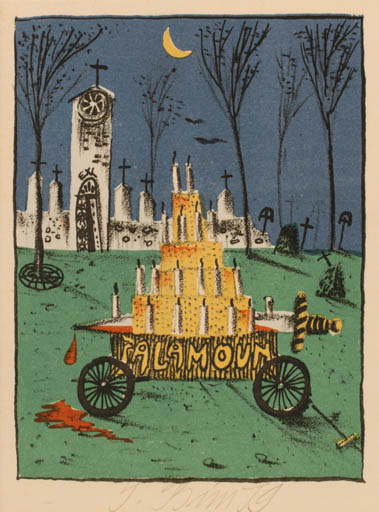 Exlibris by Thomas Bim from Czechoslovakia for ? Salamoun - Death 