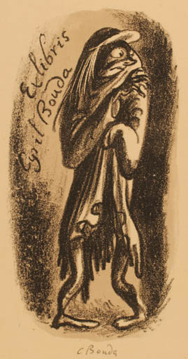 Exlibris by Cyril Bouda from Czechoslovakia for Cyril Bouda - Drama 