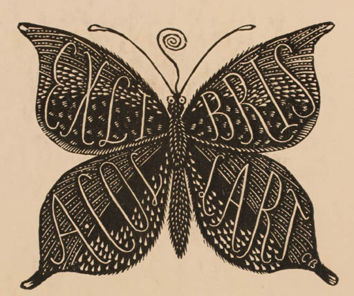 Exlibris by Cyril Bouda from Czechoslovakia for Albert Collart - Butterfly 