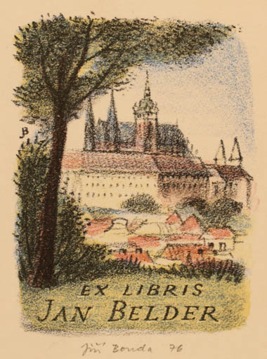 Exlibris by Jiri Bouda from Czech Republic for Jan Belder - City Tree 