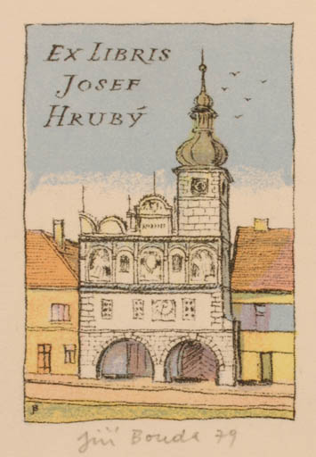 Exlibris by Jiri Bouda from Czech Republic for Josef Hrubý - Architecture City 