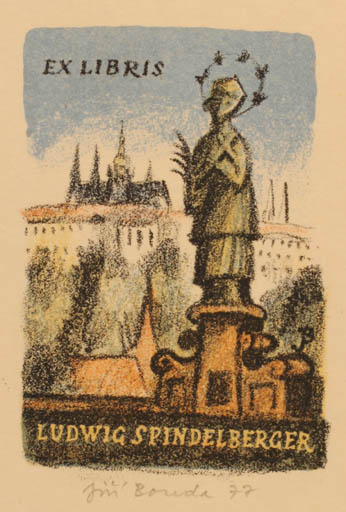 Exlibris by Jiri Bouda from Czech Republic for Ludwig Spindelberger - City Art 