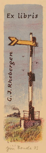 Exlibris by Jiri Bouda from Czech Republic for G. Jan Rhebergen - Train 