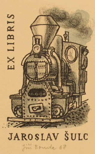 Exlibris by Jiri Bouda from Czech Republic for Jaroslav Sulc - Train 