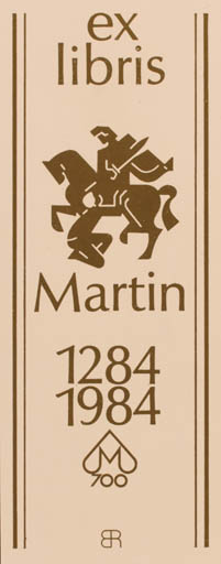 Exlibris by Martin Robert Broz from Czechoslovakia for ? Martin - Knight Horseman/Rider 