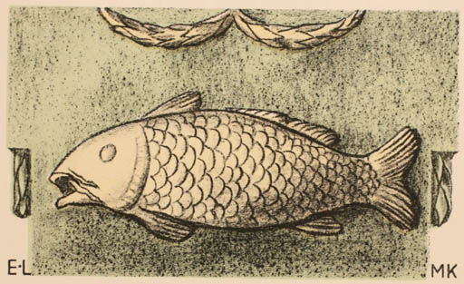 Exlibris by Jaroslav Kaiser from Czech Republic for ? M. K. - Fauna Fish 