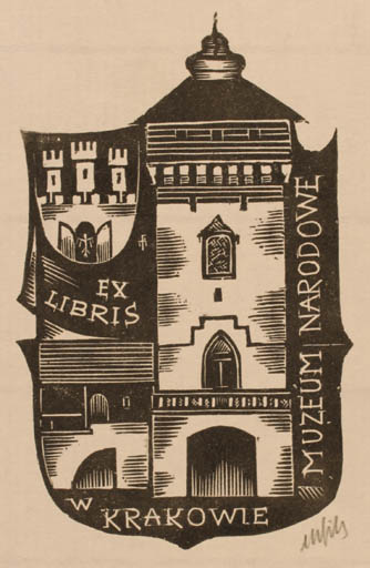 Exlibris by Dr. Otakar Marik from Czechoslovakia for Krakowie Muzeum Narodowe - Architecture 