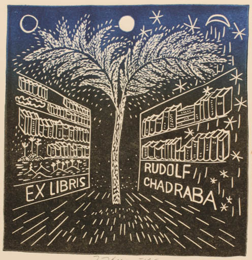 Exlibris by Jana Krejcova from Czech Republic for Rudolf Chadraba - Book Flora 