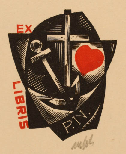 Exlibris by Dr. Otakar Marik from Czechoslovakia for ? P.N. - Religion 