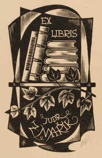 Exlibris by Dr. Otakar Marik from Czechoslovakia for Zbynek Marik - Book 