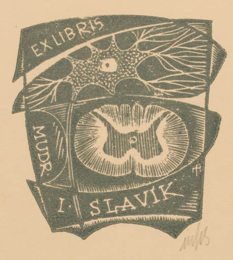 Exlibris by Dr. Otakar Marik from Czechoslovakia for I. Slavik - Abstract 