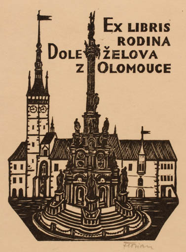 Exlibris by Michal Florian from Czechoslovakia for Rodina Dolezelova - Architecture 