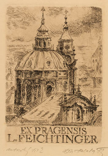 Exlibris by Dobroslav Halata from Czechoslovakia for Leopold Feichtinger - Church 