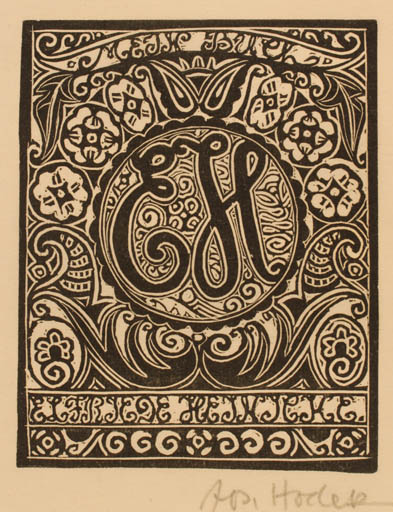 Exlibris by Josef Hodek from Czechoslovakia for Elfriede Heinicke - Monogram 