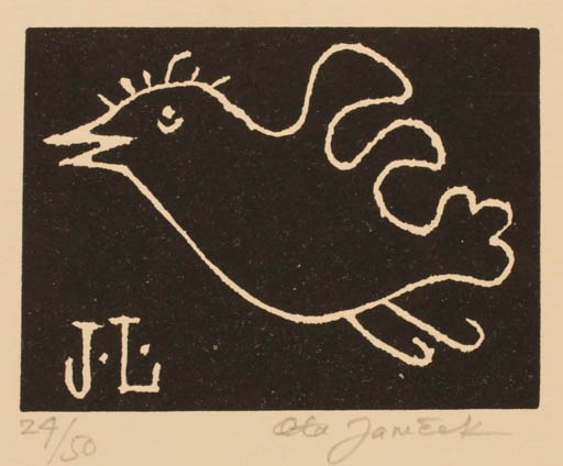 Exlibris by Ota Janecek from Czechoslovakia for J. L. - Bird 