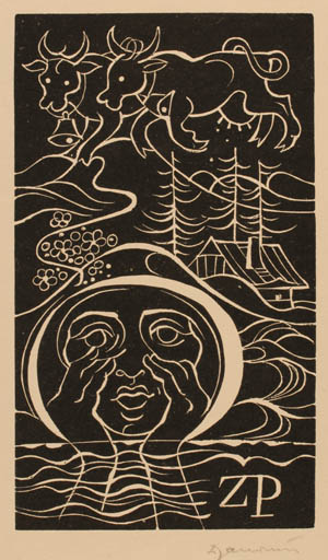 Exlibris by Dusan Janousek from Czechoslovakia for ? Z. P. - 