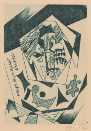 Exlibris by Dusan Janousek from Czechoslovakia for Pierre Sejournant - Abstract 