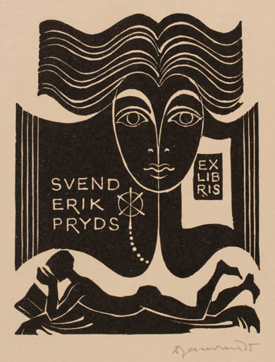 Exlibris by Dusan Janousek from Czechoslovakia for Svend Erik Pryds - Portrait 