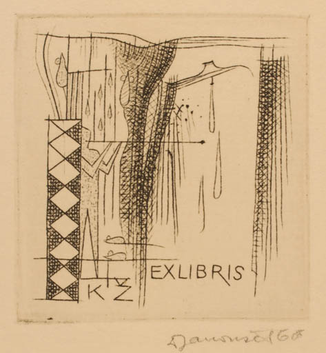 Exlibris by Dusan Janousek from Czechoslovakia for ? K.Z. - Abstract 