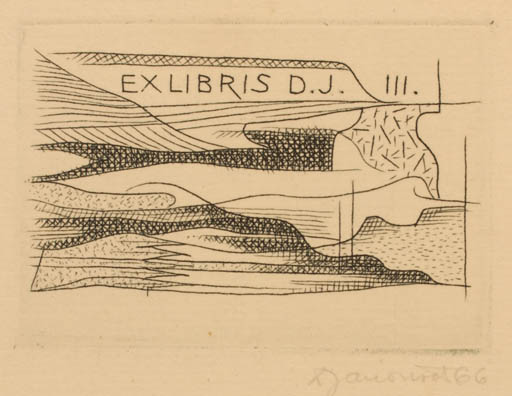 Exlibris by Dusan Janousek from Czechoslovakia for ? D.J. lll - Abstract 