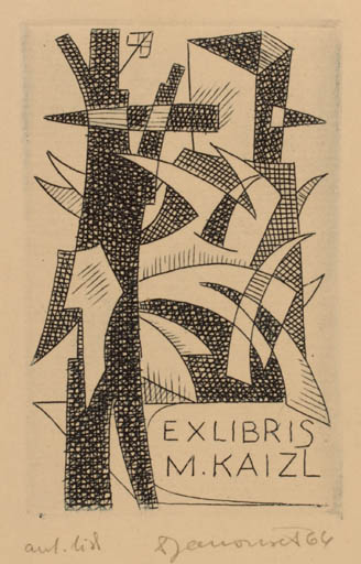 Exlibris by Dusan Janousek from Czechoslovakia for Mirko Kaizl - Abstract 