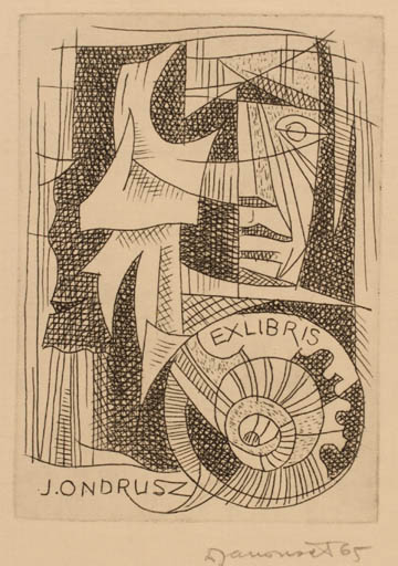 Exlibris by Dusan Janousek from Czechoslovakia for Jozef Ondrusz - Abstract 