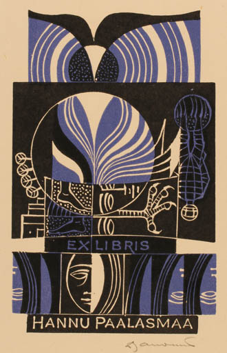 Exlibris by Dusan Janousek from Czechoslovakia for Hannu Paalasmaa - Abstract 