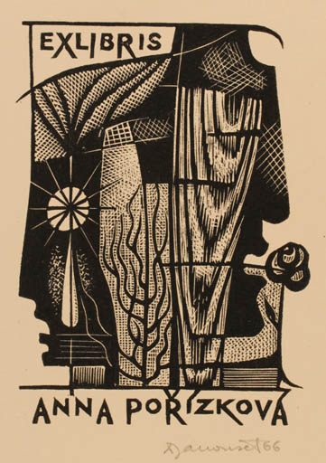 Exlibris by Dusan Janousek from Czechoslovakia for Anna Porísková - Abstract 